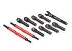 TRAXXAS 8638R Tiranti Convergenza in Alluminio Rosso 144mm