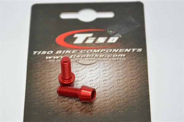 Vite TISO Ergal Alluminio T6 7075 Attacco Manubrio M6x15 Rosso 2pz