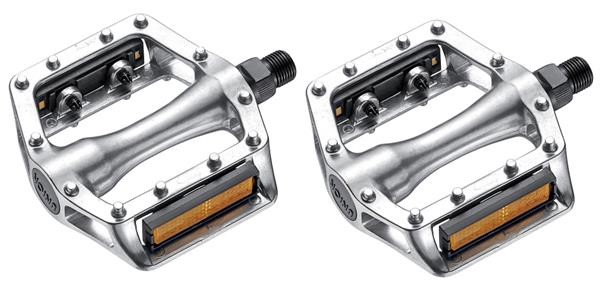 Pedali Freeride Bmx Mtb Alluminio Flat con Pin Argento 9/16 14 mm