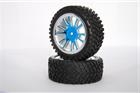 Ruote Off-Road Complete 1/16 Himoto Esagono 12mm 19220PB Cerchio Cromato Blu