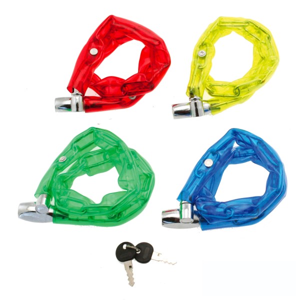 Lucchetto a Catena 800x5mm Trasparente Colorata con Chiave
