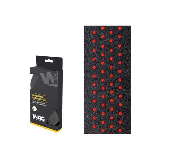 Nastro Manubrio WAG Forato Nero Rosso Dual Color BAR TAPE BLACK RED