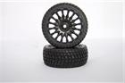 Ruote Rally Complete 1/16 Himoto Esagono 12mm 34806BL Cerchio Nero