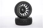 Ruote Rally Complete 1/16 Himoto Esagono 12mm 34806BL Cerchio Nero