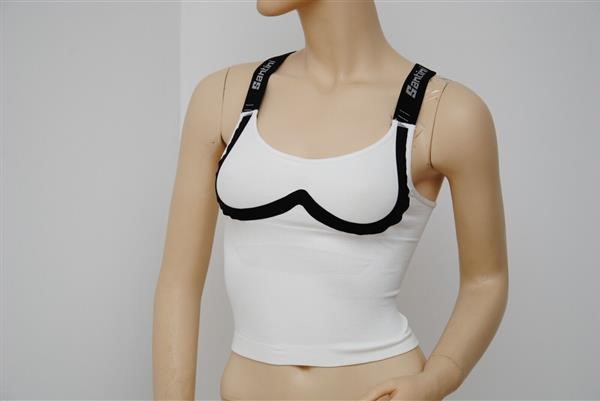 Reggiseno Top Sportivo Santini Donna FAIR Bianco Nero