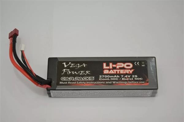 Batteria Li-Po HIMOTO 2700mAh 2S 7,4v 30c 50c Burst Connettore T PLUG