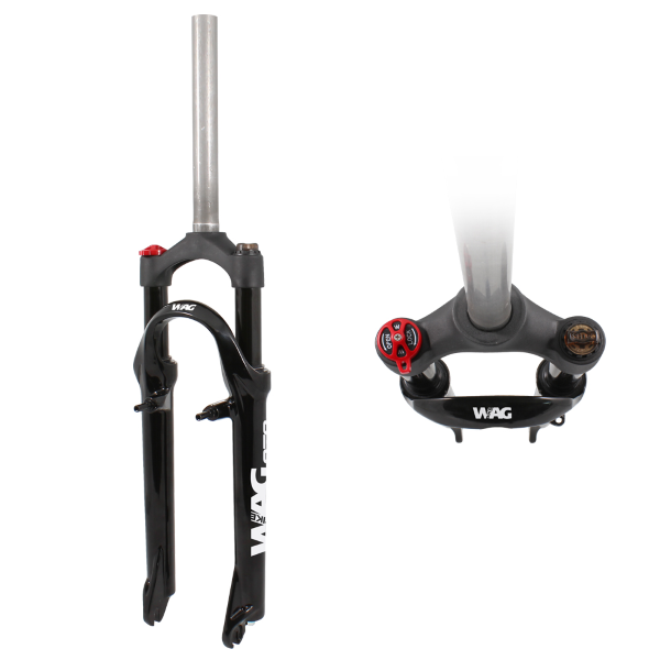 WAG Forcella Bicicletta MTB 26 Freno a Disco o V-Brake Lock Out 1-1-8 80mm