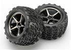 TRAXXAS 7174A Gomme Talon e Cerchi Black E-REVO 1/16/TIRES & WHEELS TALON E-REVO