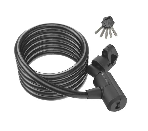 Lucchetto a Cavo 1850x12mm Syncrso Nero Trasparente con Chiave