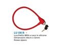 Lucchetto a Cavo Bernardi BRN Con rivestimento in silicone Rosso 12x650mm