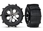 TRAXXAS 3776 Gomme Paddle 2.8 Incollate su Cerchi ALL-STAR Nero Cromato