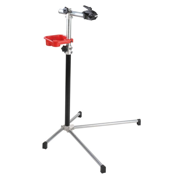 Cavalletto Supporto Manutenzione Bici con Morsetto 360° e Vaschetta Portaoggetti